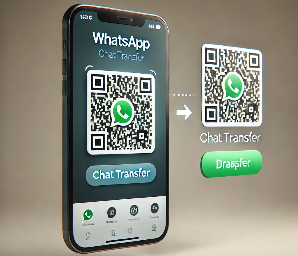 "WhatsApp settings screen showing the option to transfer chats to another phone."